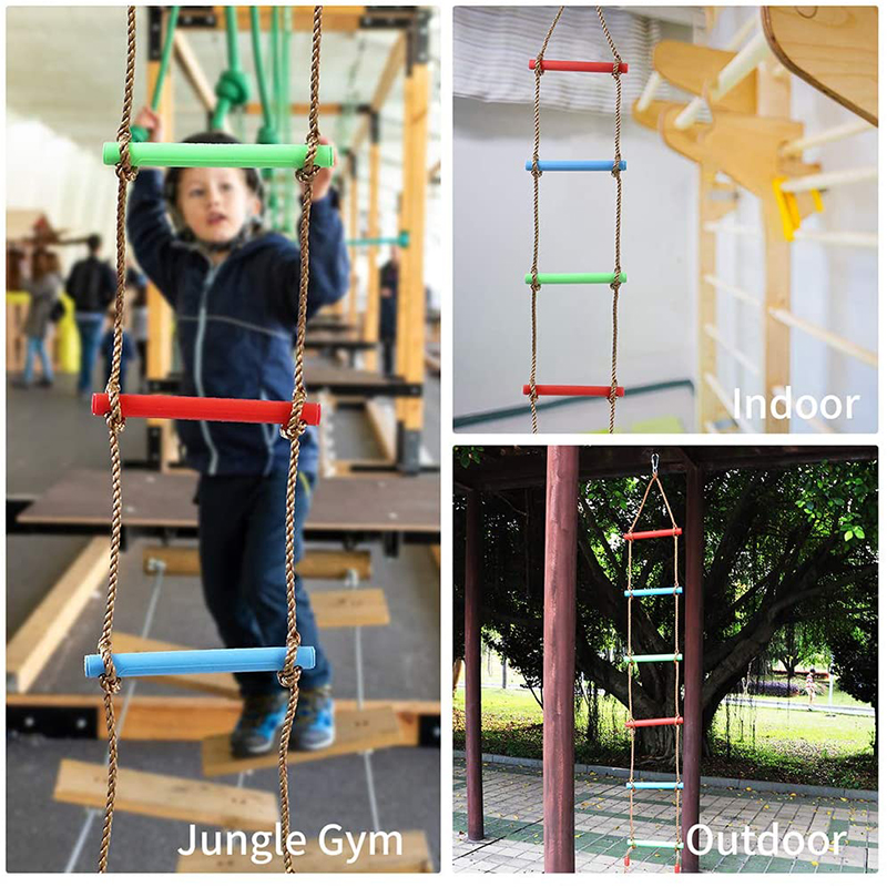 Escada de escalada arco-íris para crianças