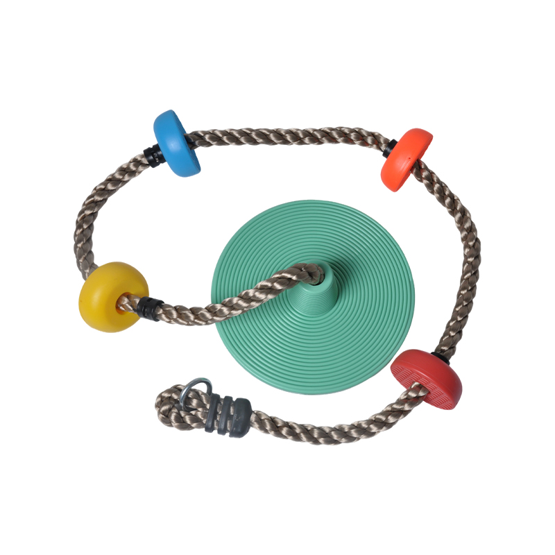 Corda de escalada multicolorida com disco