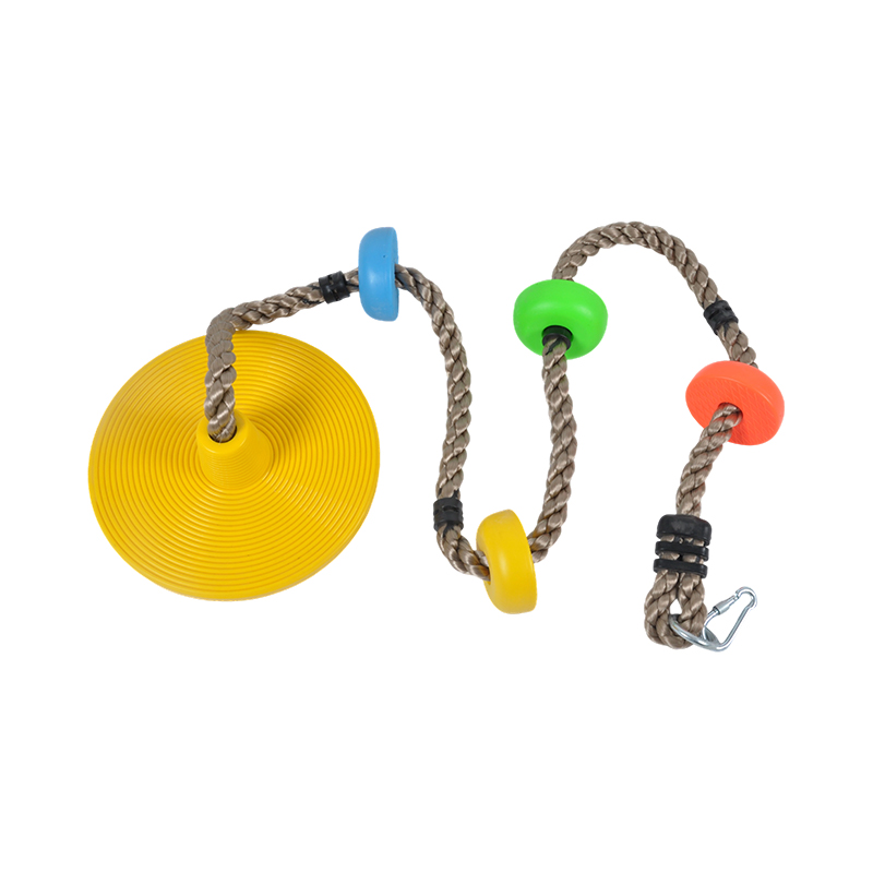 Corda de escalada multicolorida com disco